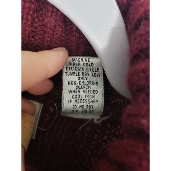 Gitano Retro Oversized Maroon Red 80s 90s Grunge Mohair Blend Sweater Small - Picture 7 of 11